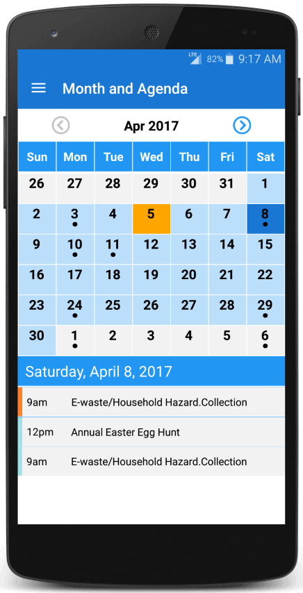 Event calendar